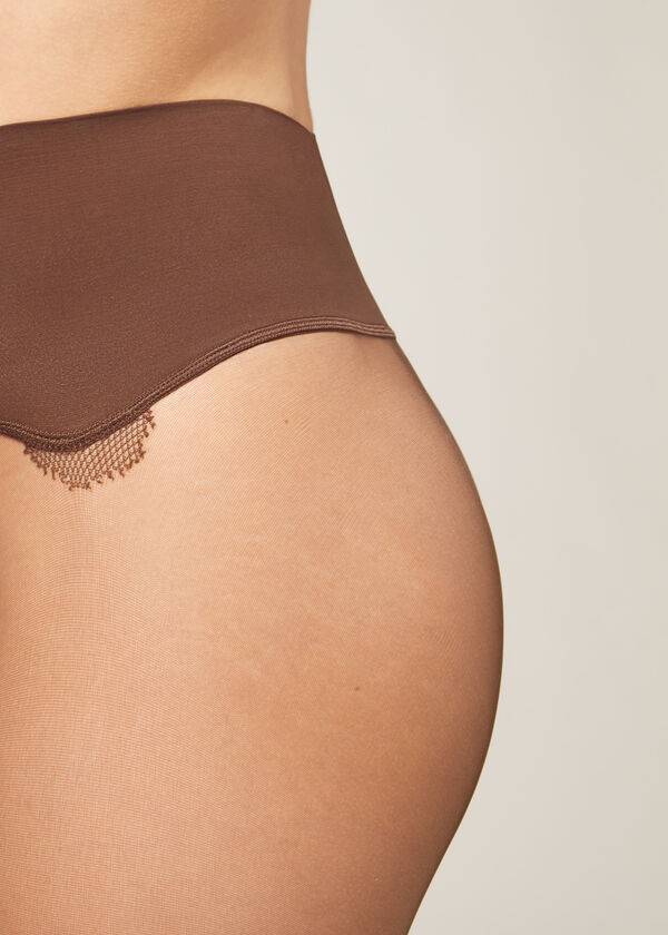 Colanti Calzedonia 20 Denier Seamless Totally Invisible Sheer Dama Cafe | RO1150OR