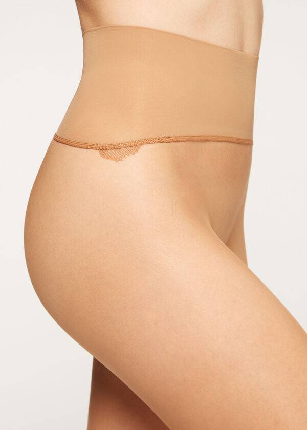 Colanti Calzedonia 20 Denier Seamless Totally Invisible Sheer Dama Maro | RO1154DN