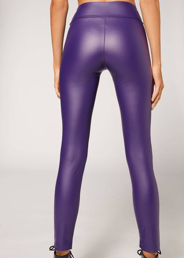 Colanti Calzedonia Piele Effect Dama Violet | RO2666JJ