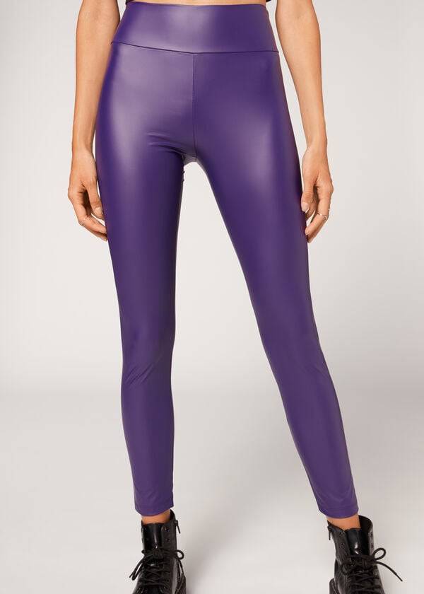 Colanti Calzedonia Piele Effect Dama Violet | RO2666JJ