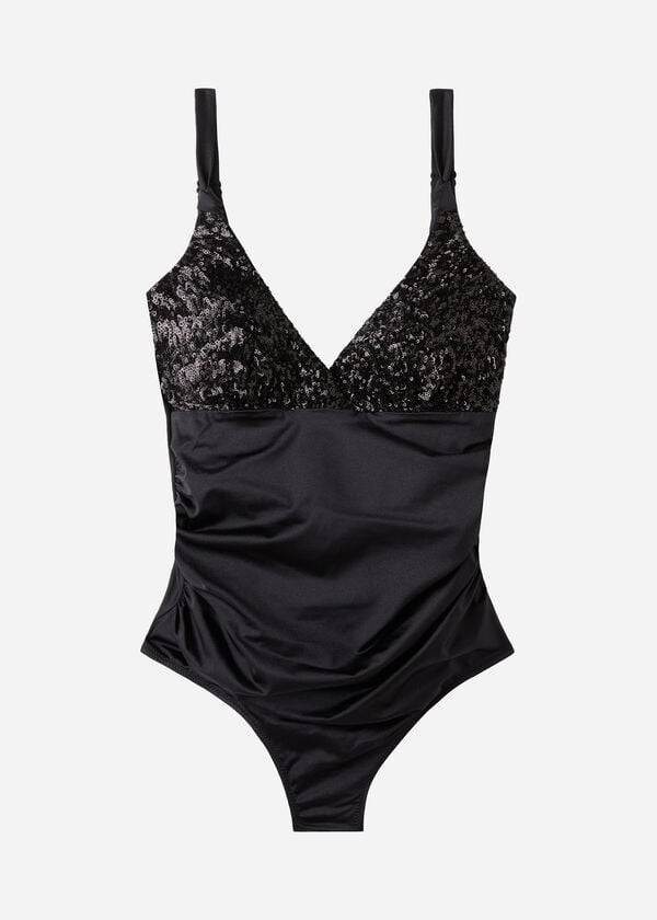 Costume De Baie Calzedonia Căptușită One-Piece Shaping-Effect Cannes Dama Negrii | RO2187YU