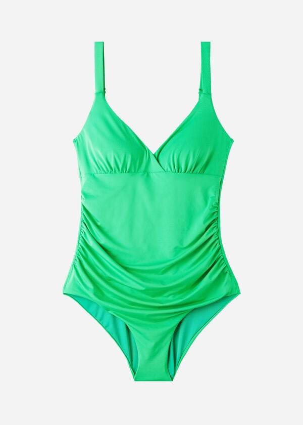 Costume De Baie Calzedonia Căptușită One-Piece Shaping-Effect Indonesia Eco Dama Verzi | RO2193SO