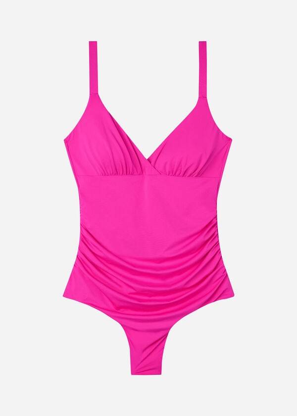 Costume De Baie Calzedonia Căptușită One-Piece Shaping-Effect Indonesia Eco Dama Roz | RO2194DN