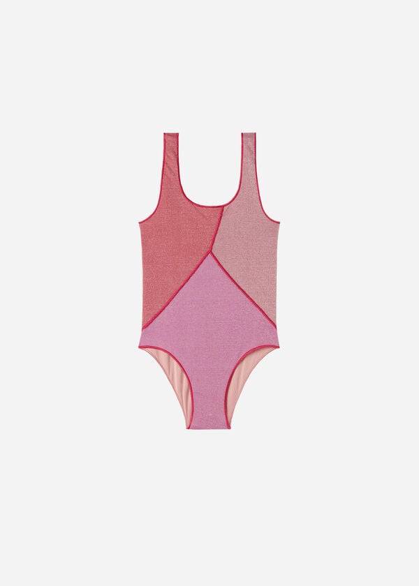 Costume De Baie Calzedonia Lamé One Piece Lisbona Copii Roz | RO3041VD