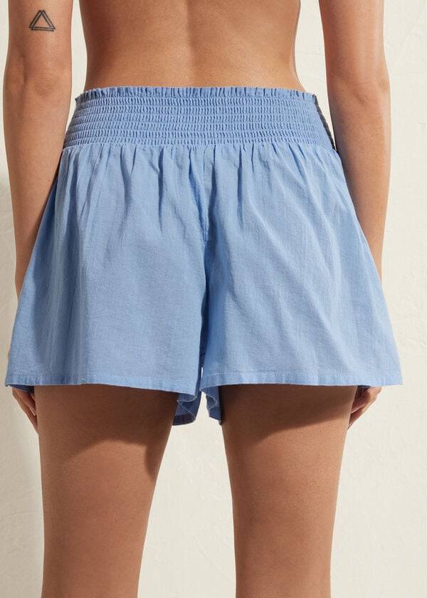 Cover Ups Calzedonia Bumbac Shorts Dama Albastri | RO2118GL