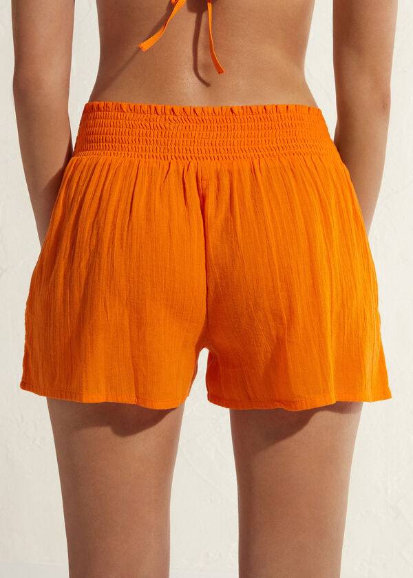 Cover Ups Calzedonia Bumbac Shorts Dama Portocalii | RO2121KI