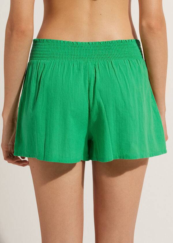 Cover Ups Calzedonia Bumbac Shorts Dama Verzi | RO2126VD