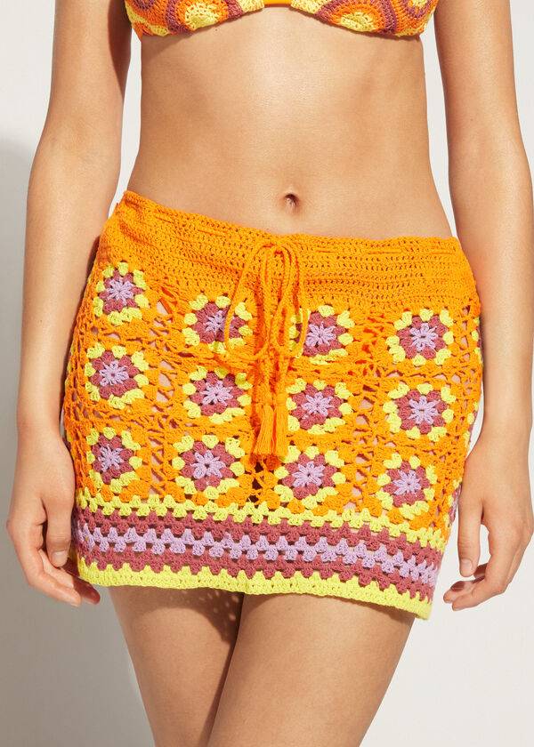 Cover Ups Calzedonia Crochet Skirt Dama Portocalii | RO2130QZ