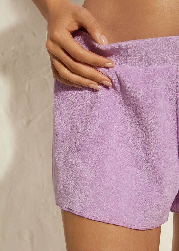 Cover Ups Calzedonia Terrycloth Shorts Dama Violet | RO2152VD