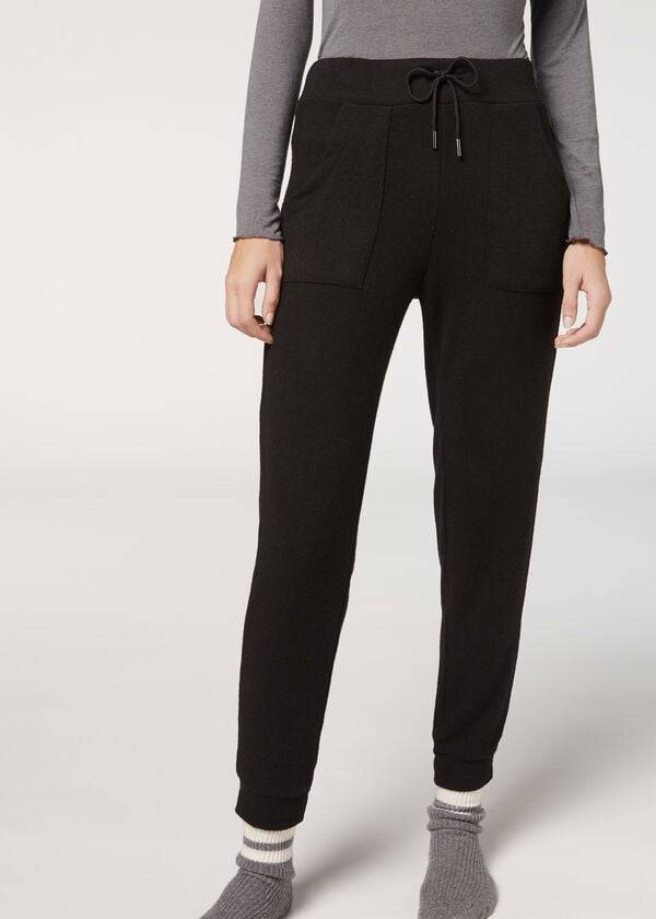 Pantaloni Calzedonia Cashmere Blend Stretch Dama Negrii | RO2714FM