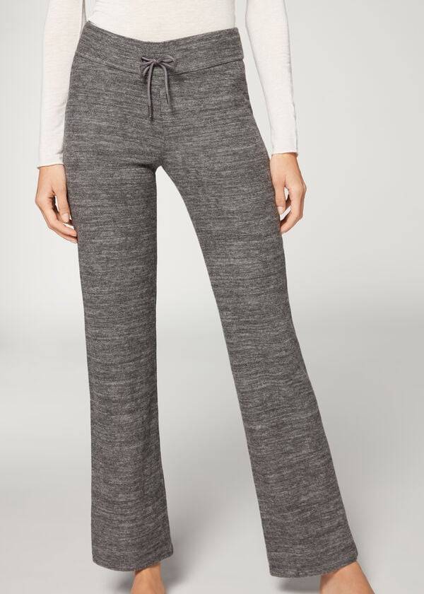 Pantaloni Calzedonia Cashmere Drept Dama Gri | RO2718PQ