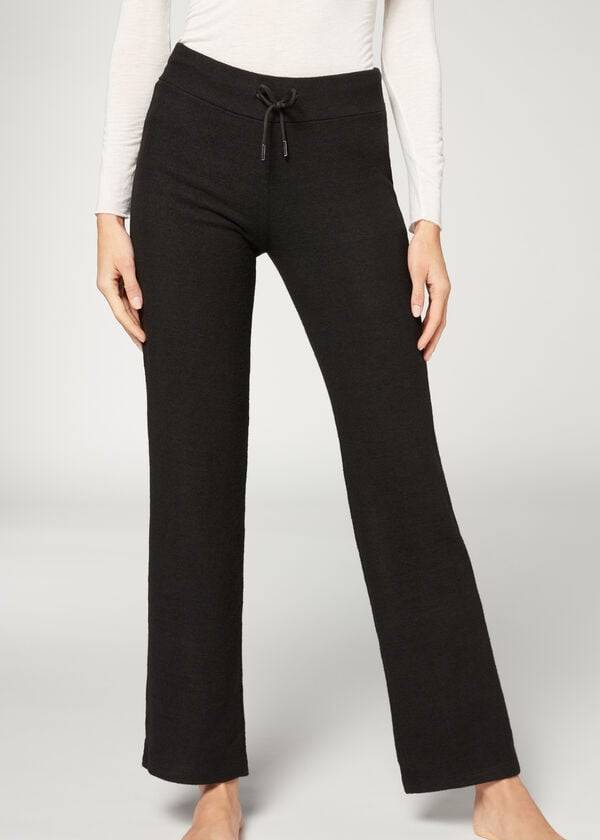 Pantaloni Calzedonia Cashmere Drept Dama Negrii | RO2720IS