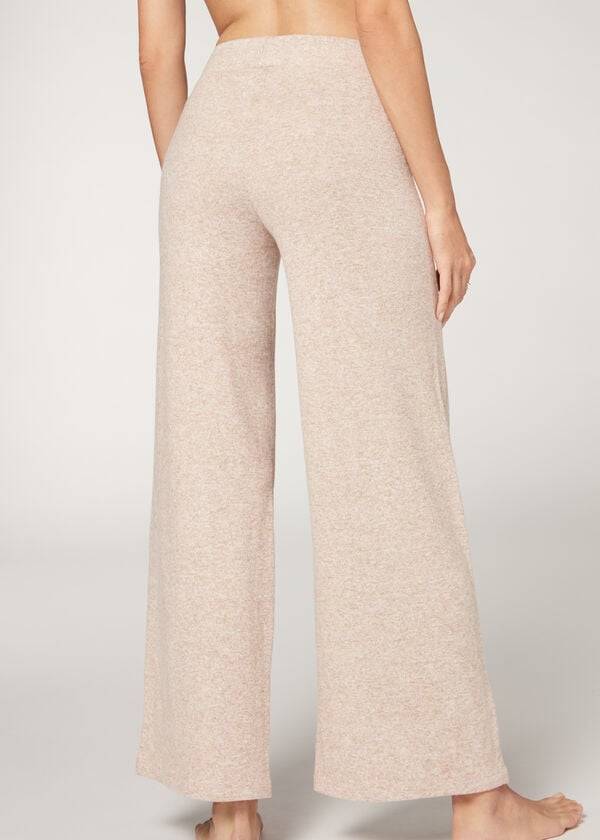 Pantaloni Calzedonia Cashmere Palazzo Dama Bej | RO2715DN