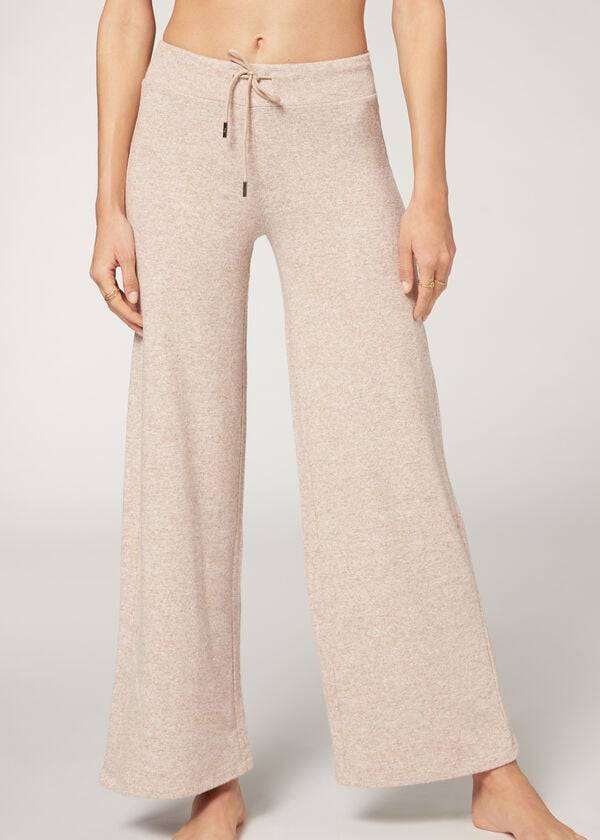 Pantaloni Calzedonia Cashmere Palazzo Dama Bej | RO2715DN