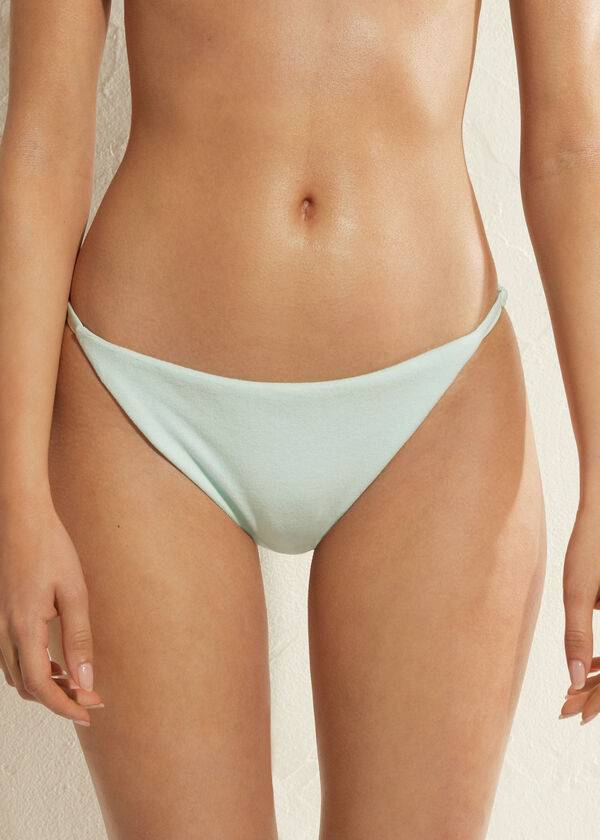 Pantaloni De Bikini Calzedonia Adjustable Side Beverly Hills Eco Dama Albastri | RO1287HK