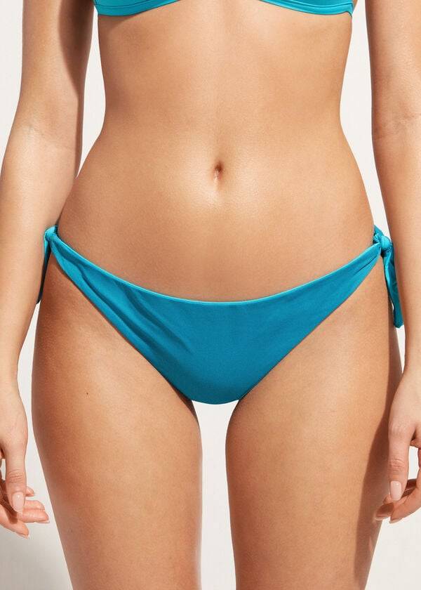 Pantaloni De Bikini Calzedonia Bow Brazilian Indonesia Eco Dama Turcoaz | RO1302TV