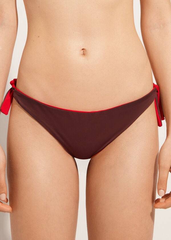 Pantaloni De Bikini Calzedonia Bow Brazilian Indonesia Eco Dama Rosii | RO1303YU