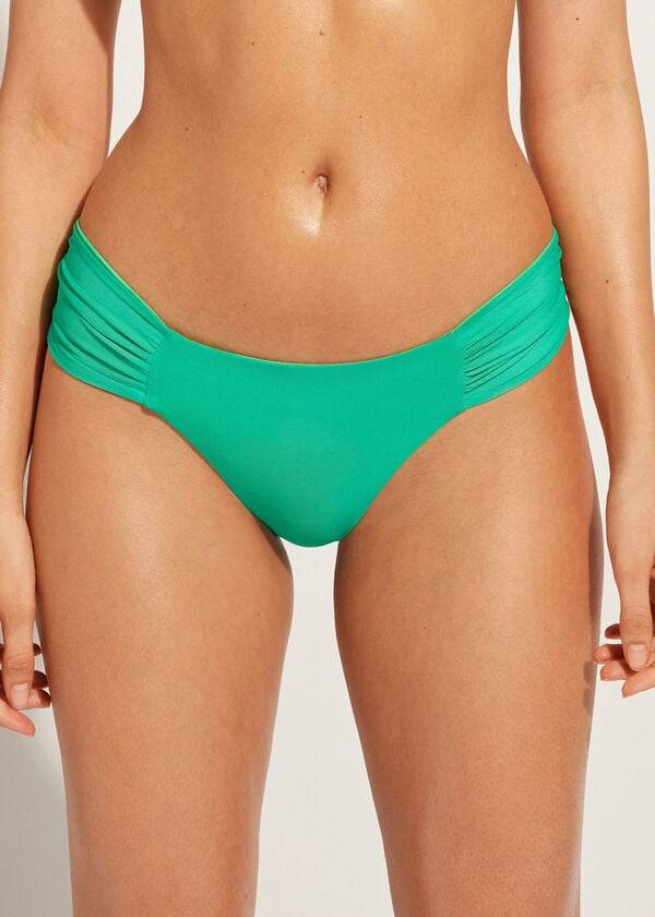 Pantaloni De Bikini Calzedonia Brazilian Indonesia Eco Dama Verzi | RO1312GL