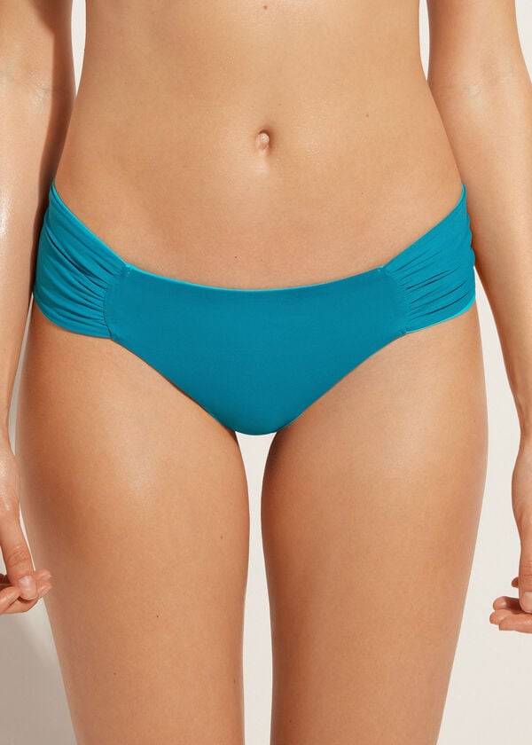 Pantaloni De Bikini Calzedonia Brazilian Indonesia Eco Dama Turcoaz Verzi | RO1314JJ