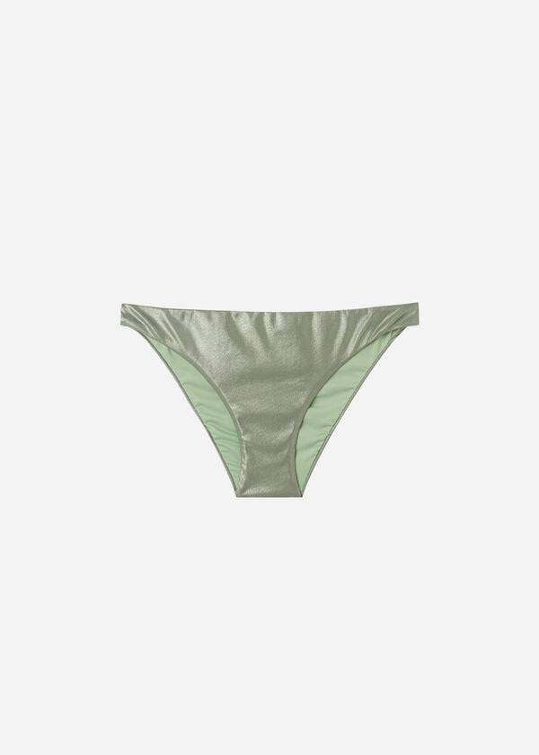 Pantaloni De Bikini Calzedonia Coated-Effect Antigua Dama Verzi | RO1361SO