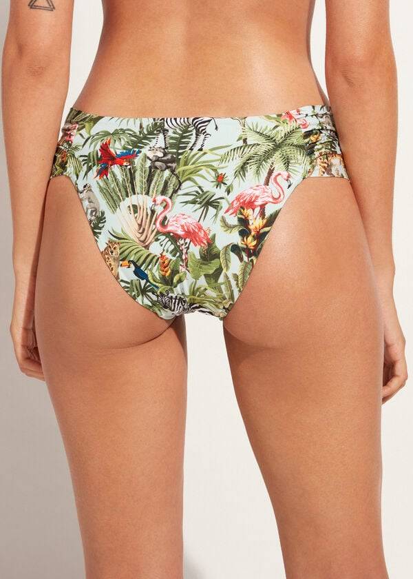 Pantaloni De Bikini Calzedonia Draped Nairobi Eco Dama Verzi | RO1378EX