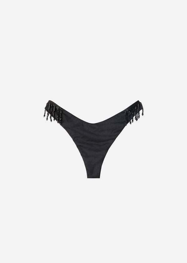 Pantaloni De Bikini Calzedonia High Cut Brazilian Taipei Dama Negrii | RO1394LH