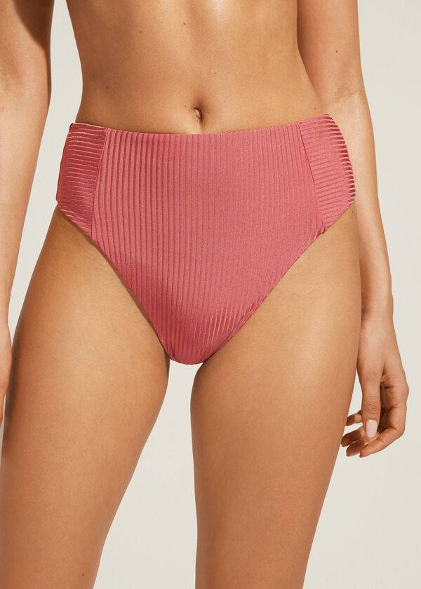 Pantaloni De Bikini Calzedonia High Talie Biarritz Dama Maro | RO1417HK