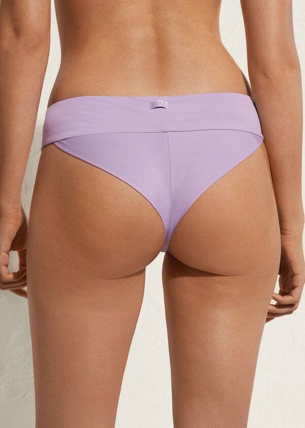 Pantaloni De Bikini Calzedonia High Talie Brazilian Indonesia Eco Dama Violet | RO1419KI