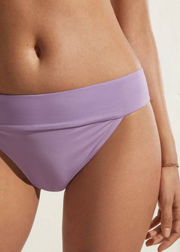 Pantaloni De Bikini Calzedonia High Talie Brazilian Indonesia Eco Dama Violet | RO1419KI