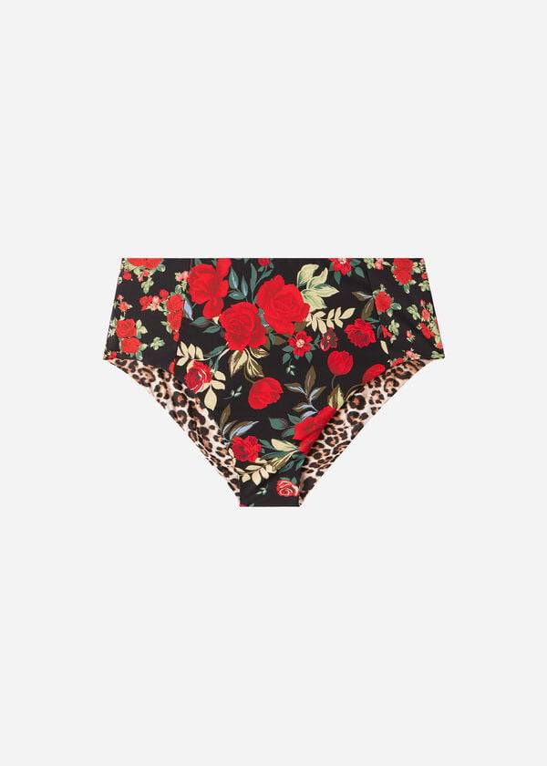 Pantaloni De Bikini Calzedonia High Talie Reversible Nizza Dama Roz | RO1437PQ