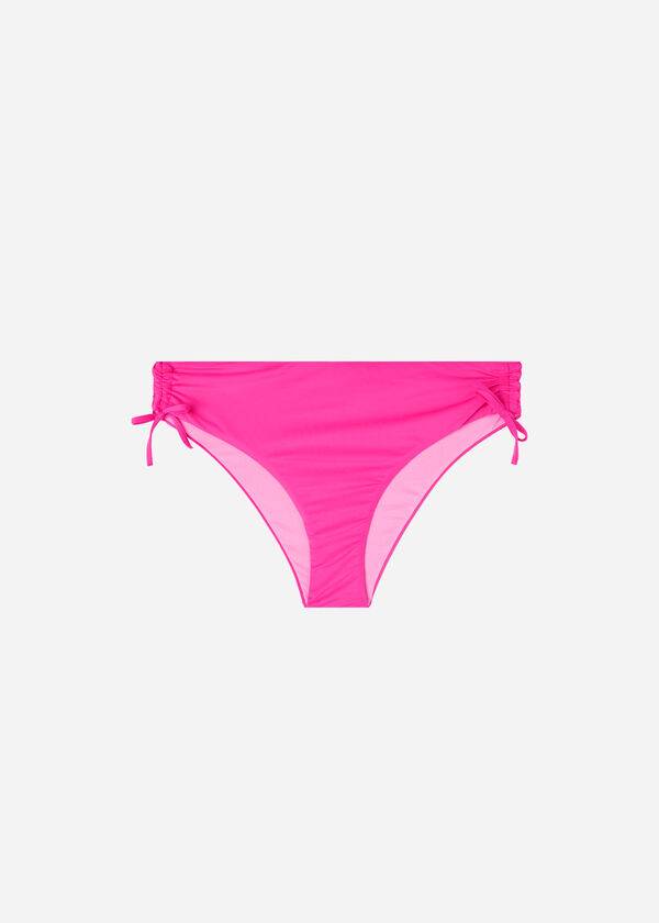 Pantaloni De Bikini Calzedonia High-Talie Drawstring Indonesia Dama Roz | RO1457RW