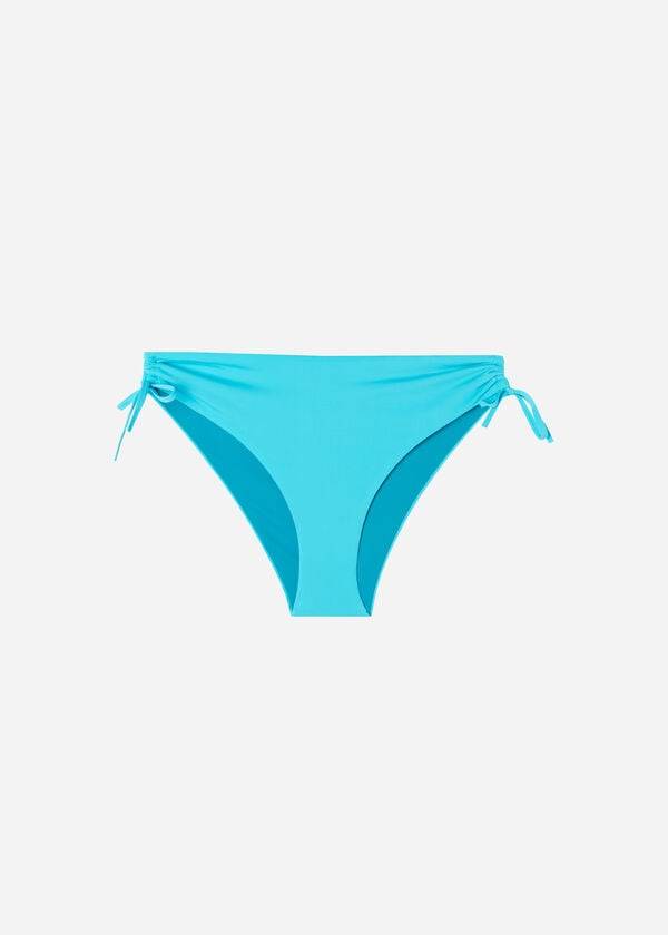 Pantaloni De Bikini Calzedonia High-Talie Drawstring Indonesia Dama Turcoaz | RO1458TV