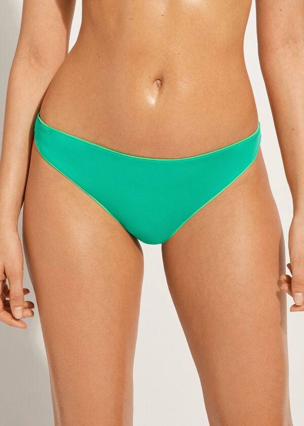 Pantaloni De Bikini Calzedonia Indonesia Eco Low rise Dama Verzi | RO1474XF