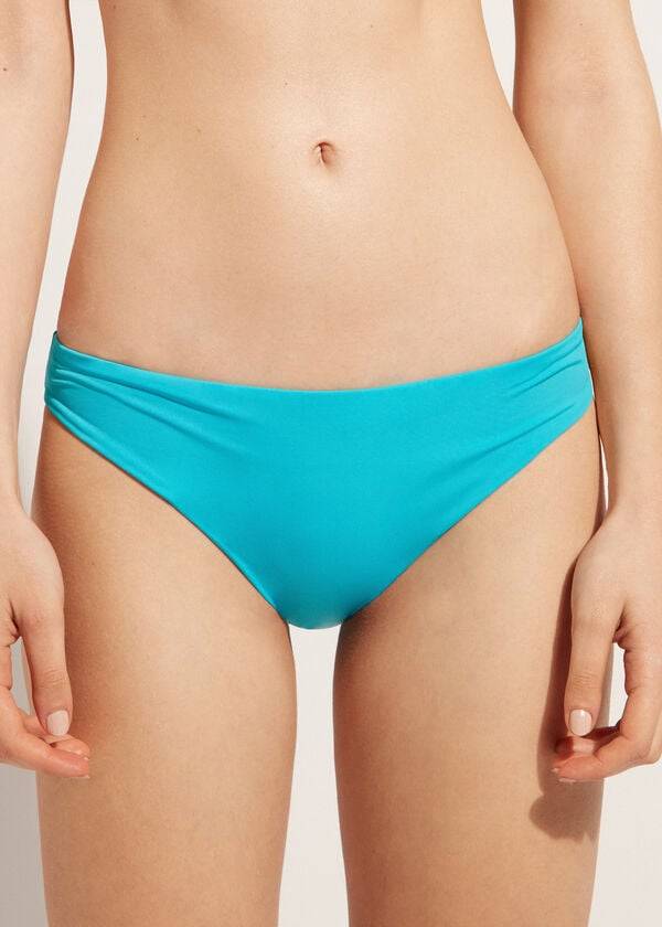 Pantaloni De Bikini Calzedonia Indonesia Eco Low rise Dama Turcoaz | RO1476VD