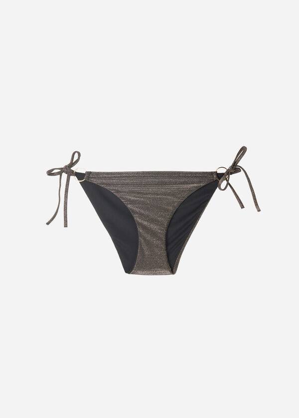 Pantaloni De Bikini Calzedonia Lamé String Hollywood Dama Negrii | RO1490AP