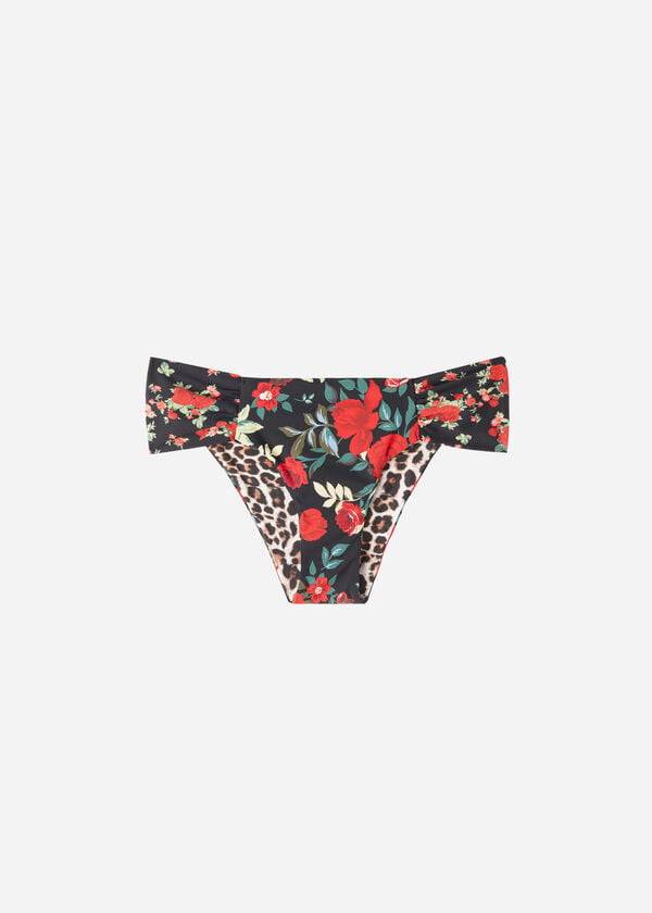 Pantaloni De Bikini Calzedonia Reversible Ruched Nizza Dama Roz | RO1513IS