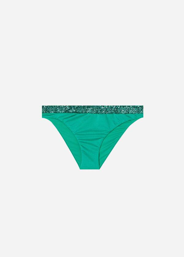 Pantaloni De Bikini Calzedonia Sequined Cannes Dama Verzi | RO1536TV