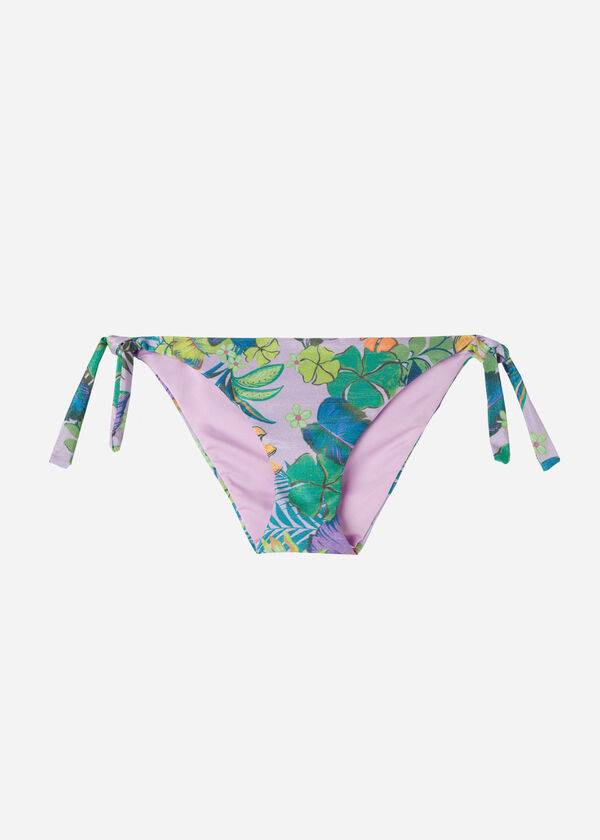 Pantaloni De Bikini Calzedonia Side Tie Brasilia Dama Violet | RO1557MA