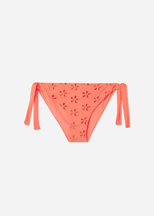 Pantaloni De Bikini Calzedonia Side Tie Corfù Dama Corai Portocalii | RO1561RW