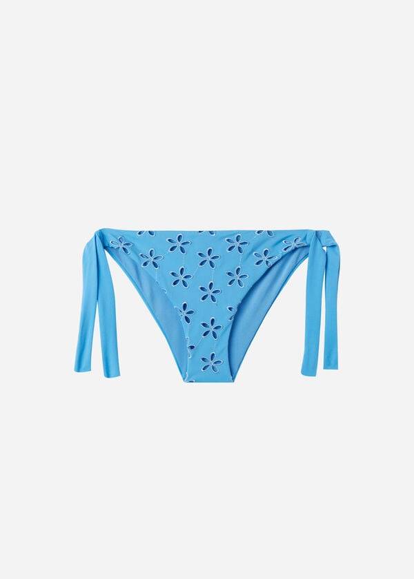 Pantaloni De Bikini Calzedonia Side Tie Corfù Dama Albastri | RO1562TV