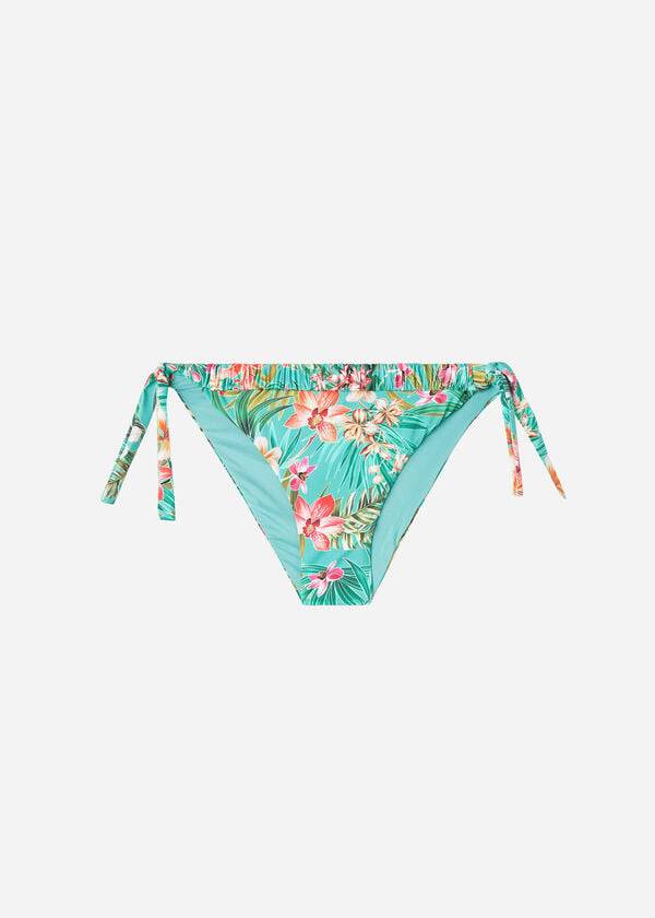 Pantaloni De Bikini Calzedonia Side Tie Venezia Dama Turcoaz | RO1567PQ