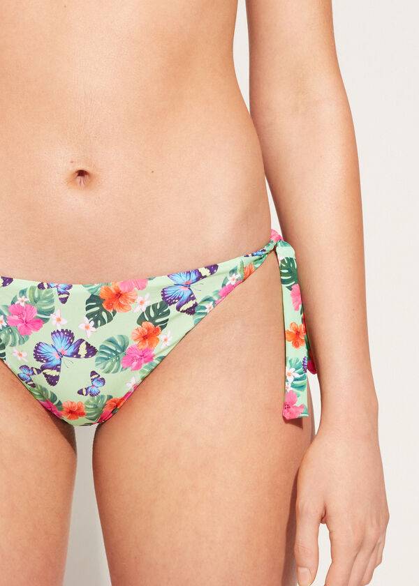 Pantaloni De Bikini Calzedonia Side-Tie Malibu Dama Colorati | RO1570DN