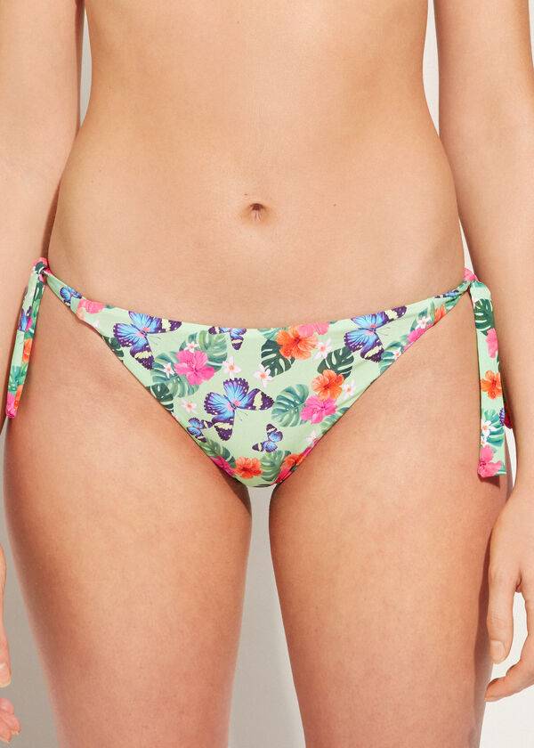 Pantaloni De Bikini Calzedonia Side-Tie Malibu Dama Colorati | RO1570DN