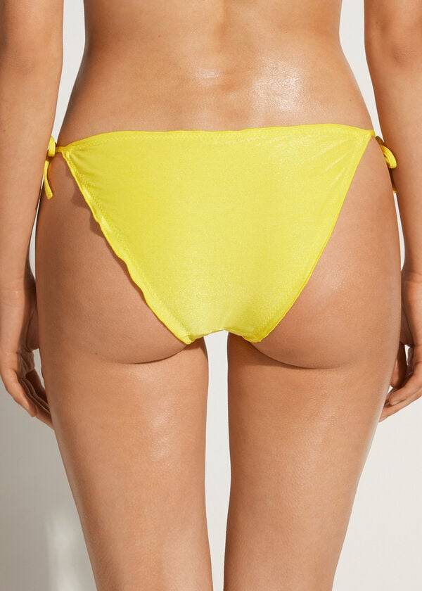 Pantaloni De Bikini Calzedonia String Formentera Dama Galbeni | RO1593PQ