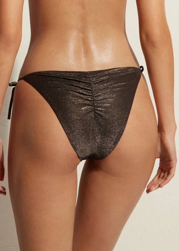 Pantaloni De Bikini Calzedonia String Hollywood Dama Negrii | RO1596DN