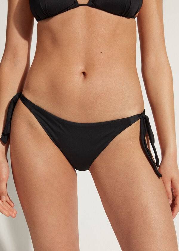 Pantaloni De Bikini Calzedonia Tied Indonesia Dama Negrii | RO1645PQ