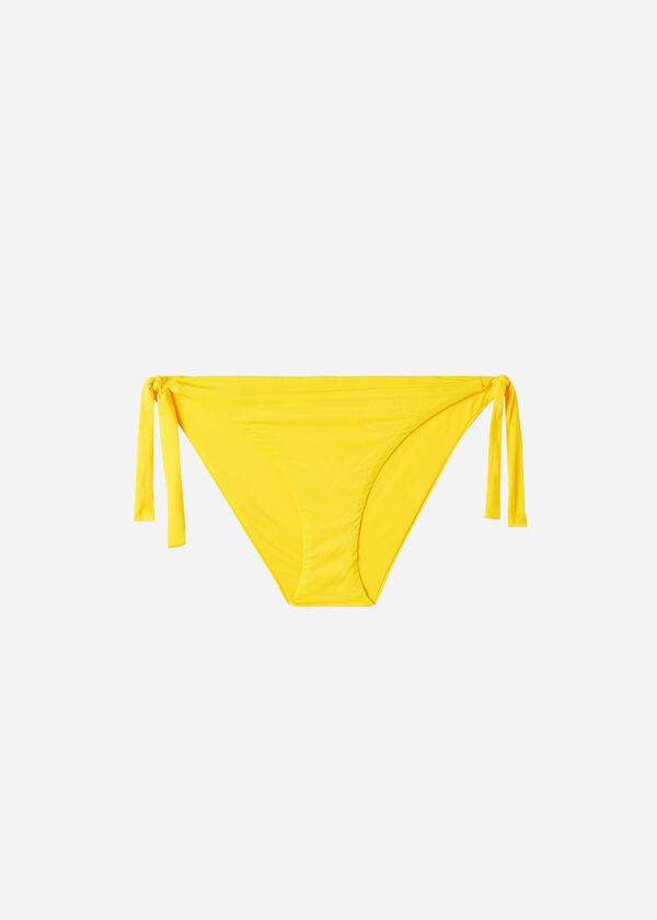 Pantaloni De Bikini Calzedonia Tied Indonesia Eco Side tie Dama Galbeni | RO1653KI