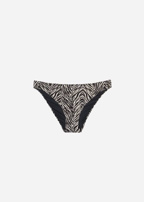 Pantaloni De Bikini Calzedonia Zebra Nairobi Dama Negrii | RO1661MA