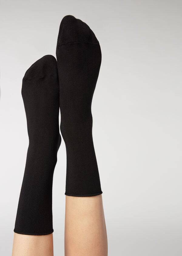 Sosete Calzedonia Ankle with Cashmere Scurte Dama Negrii | RO2345UT