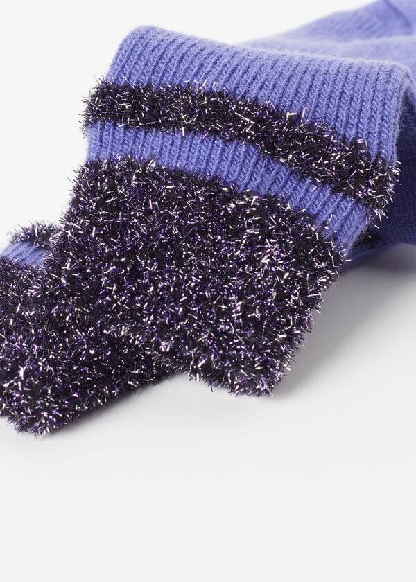 Sosete Calzedonia Cashmere Scurte with Glitter Trim Dama Violet | RO2357XF